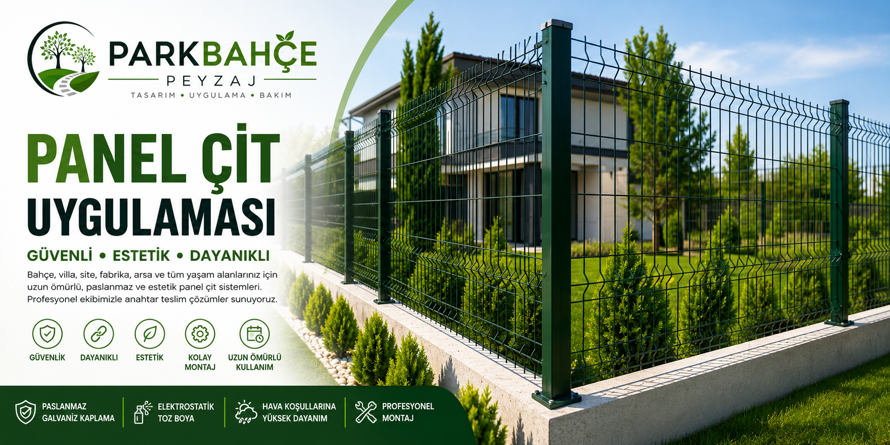 Panel Çit Uygulaması | Güvenli, Estetik ve Dayanıklı Çit Sistemleri
